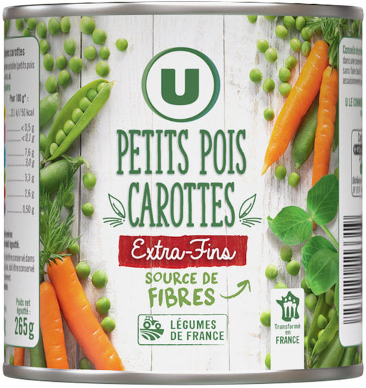 U PETIT POIS CAROTTES DE 400GR