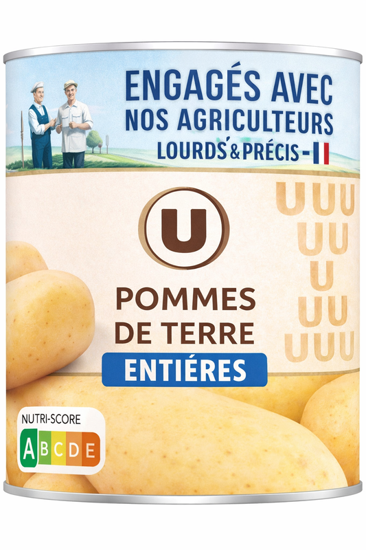 U POMMES DE TERRE ENTIERES DE 800 GR