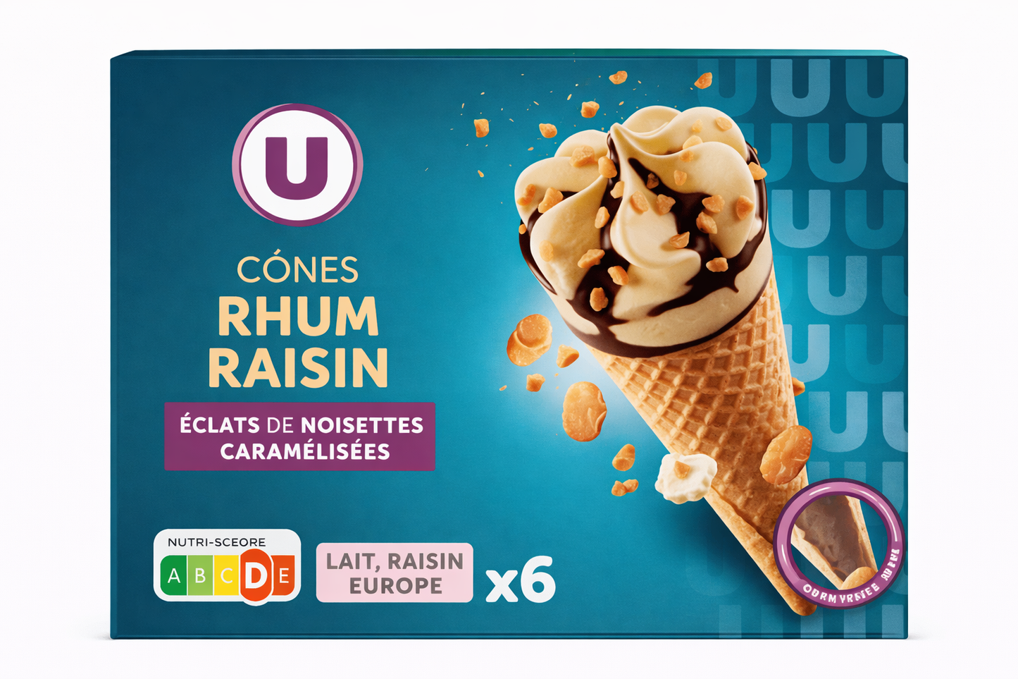 CONES RHUM RAISIN X6 de 384 gr