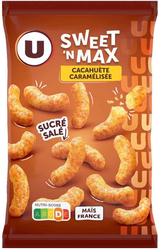 U SWEET MAX CACAHUETE CARAMELISEE SUCRE SALE DE 90 GR