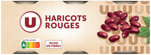 U HARICOTS ROUGES DE 3X200GR DE 600 GR