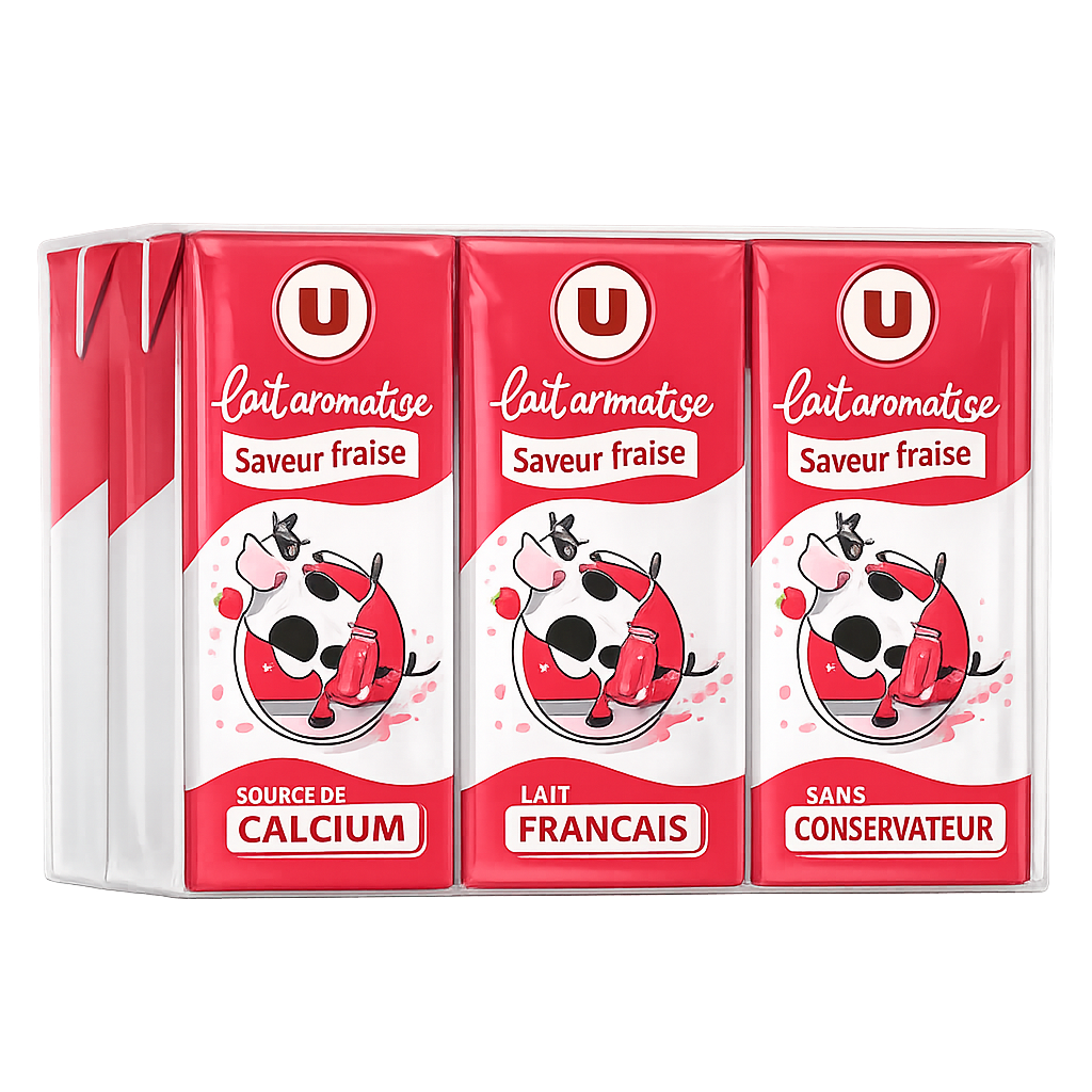 LAIT AROMATISE A LA FRAISE DE 6X20 CL