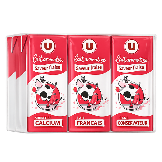 LAIT AROMATISE A LA FRAISE DE 6X20 CL