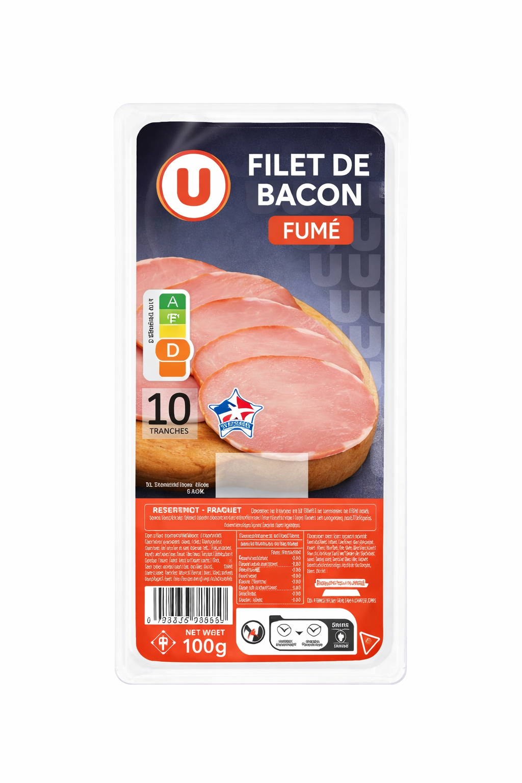FILET DE BACON FUME X10