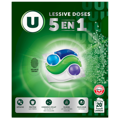 U LESSIVES DOSES 5EN 1  20 LAV DE 420 GR