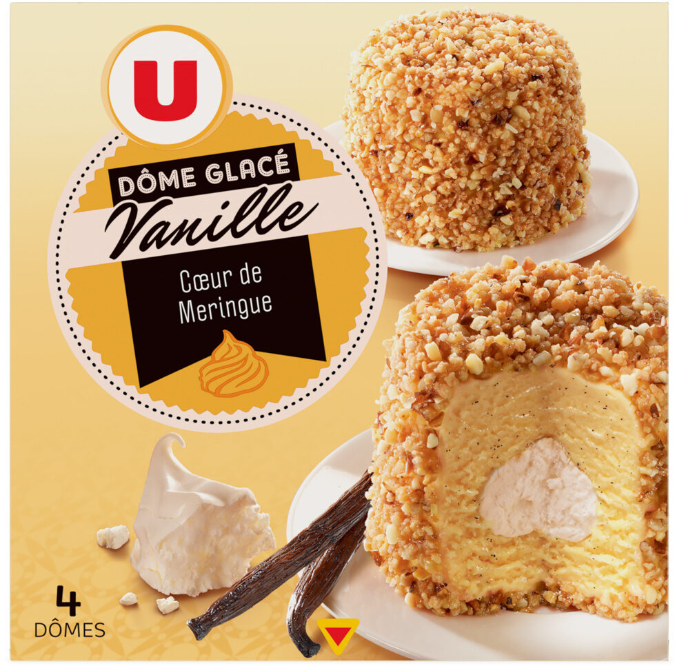 U Dômes glace meringue vanille x4, 270g