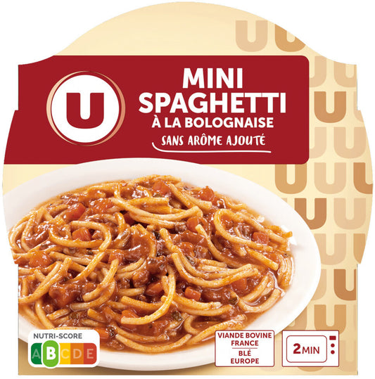 U MINI SPAGHETTI  A LA BOLOGNAISE DE 300 GR