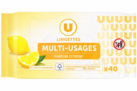 U LINGETTES MULTI USAGES PARF CITRON X40
