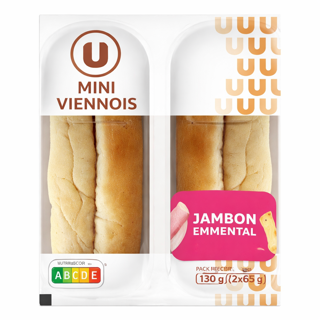MINI VIENNOIS JAMBON EMMENTAL DE 130 GR