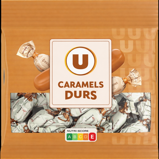 U BONBON CARAMELS DURS A LA CREME DE 175 GR