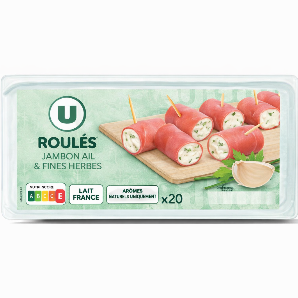 ROULES JAMBON AIL FINES HERBES X20  DE 100 GR