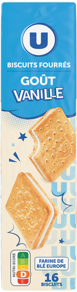 U BISCUITS FOURRES  CARRES GOUT VANILLE DE 295 GR