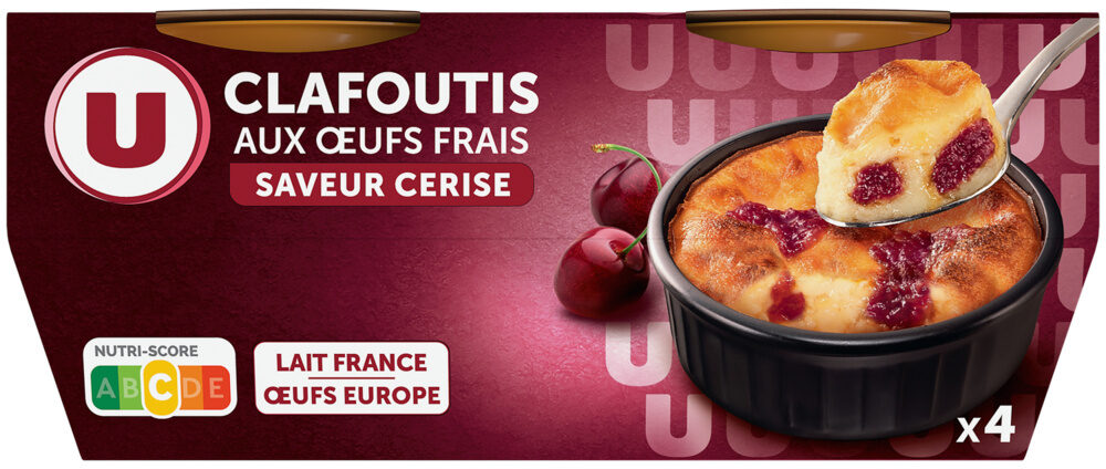 U CLAFOUTIS AUX OEUFS FRAIS SAV CERISE X4 DE 340 GR