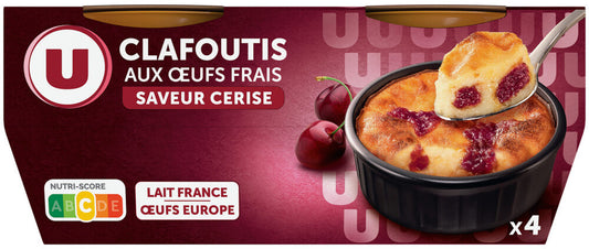 U CLAFOUTIS AUX OEUFS FRAIS SAV CERISE X4 DE 340 GR