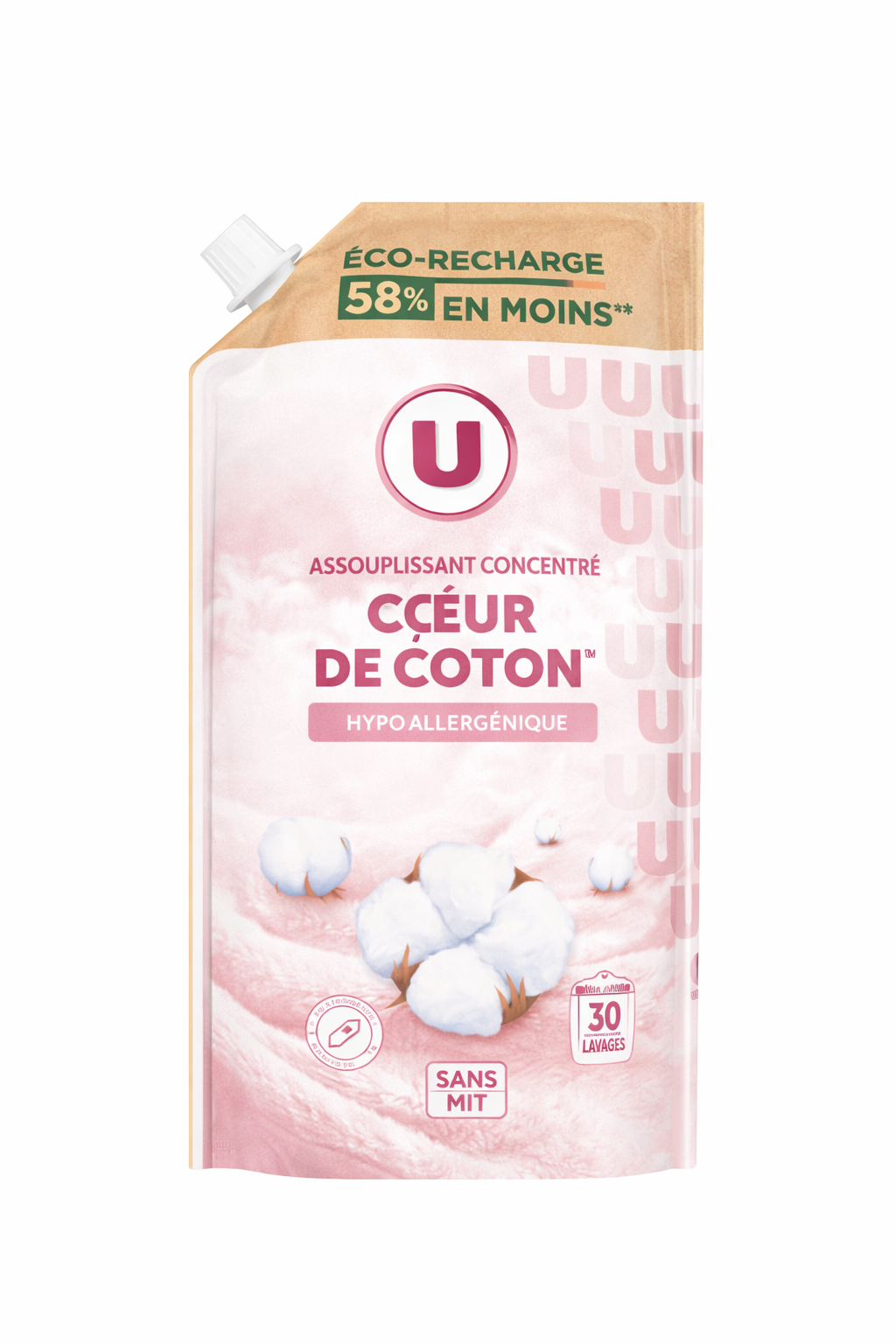 U ASSOUPLISSANT CONCENTRE COEUR DE COTON  RECHARGE DE 750 ML