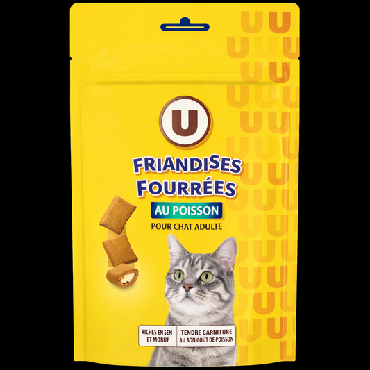 U FRIANDISES FOURREES AUX POISSONS MSC POUR CHAT STERILISE  DE 60 GR