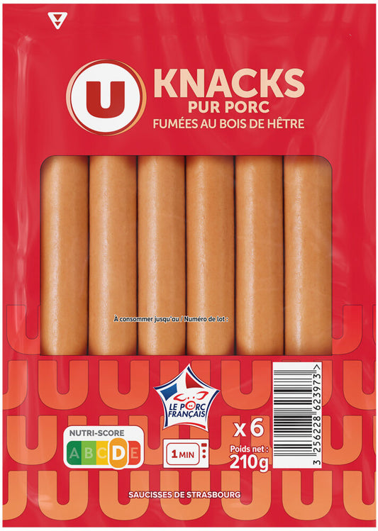 KNACKS PUR PORC X6 DE 210GR