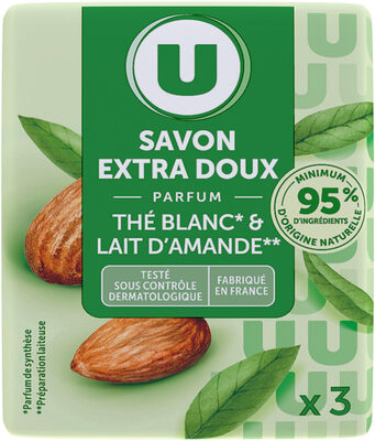 U SAVON EXTRA DOUX PARF THE BLANC LAIT AMANDE X3 DE 300 GR