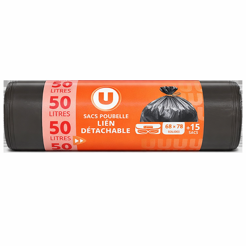 U SAC POUBELLE LIEN DETACHABLE 15X50L