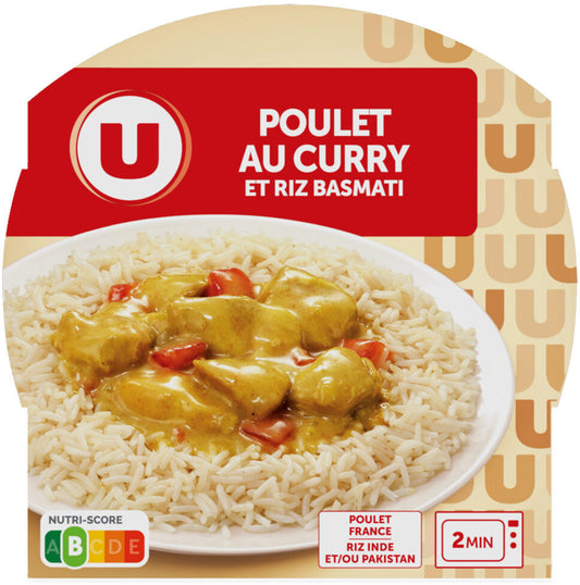 U POULET AU CURRY ET RIZ BASMATI DE 300 GR