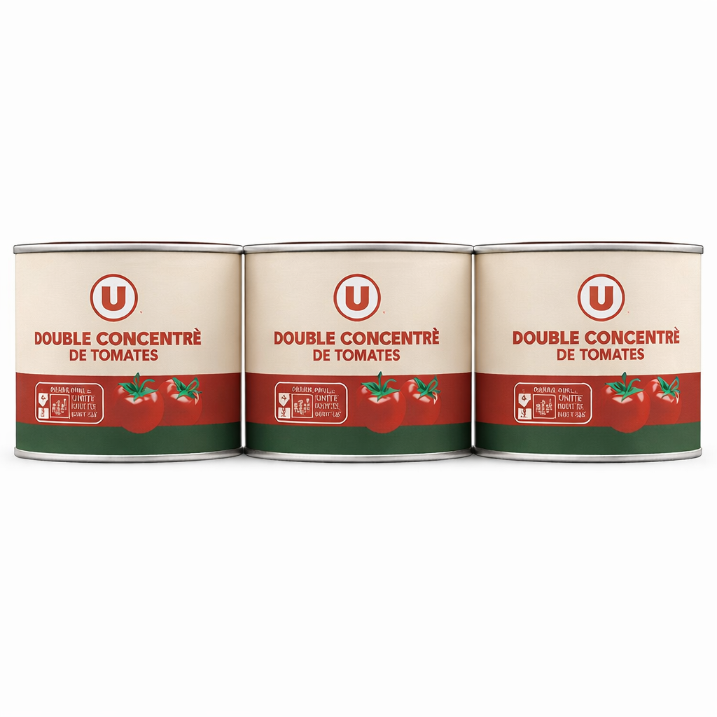 U DOUBLE CONCENTRE DE TOMATES DE 3X70GR