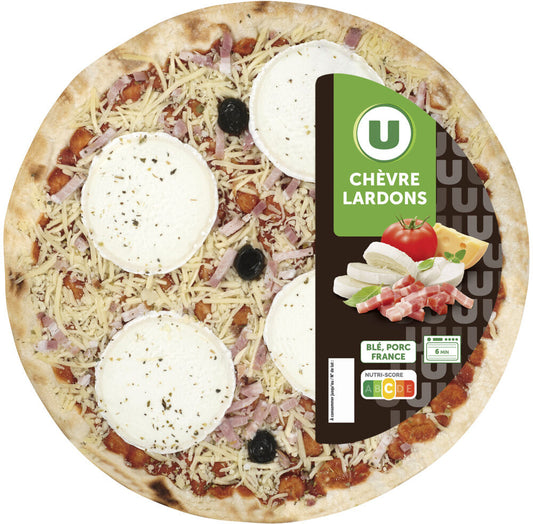 U PIZZA CHEVRE LARDONS DE 450 GR