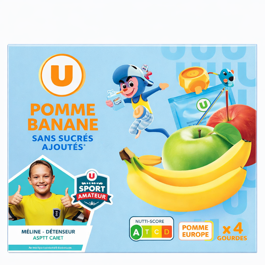 GOURDE POMME BANANE SANS SUCRES DE 4X90 GR DE 360 GR