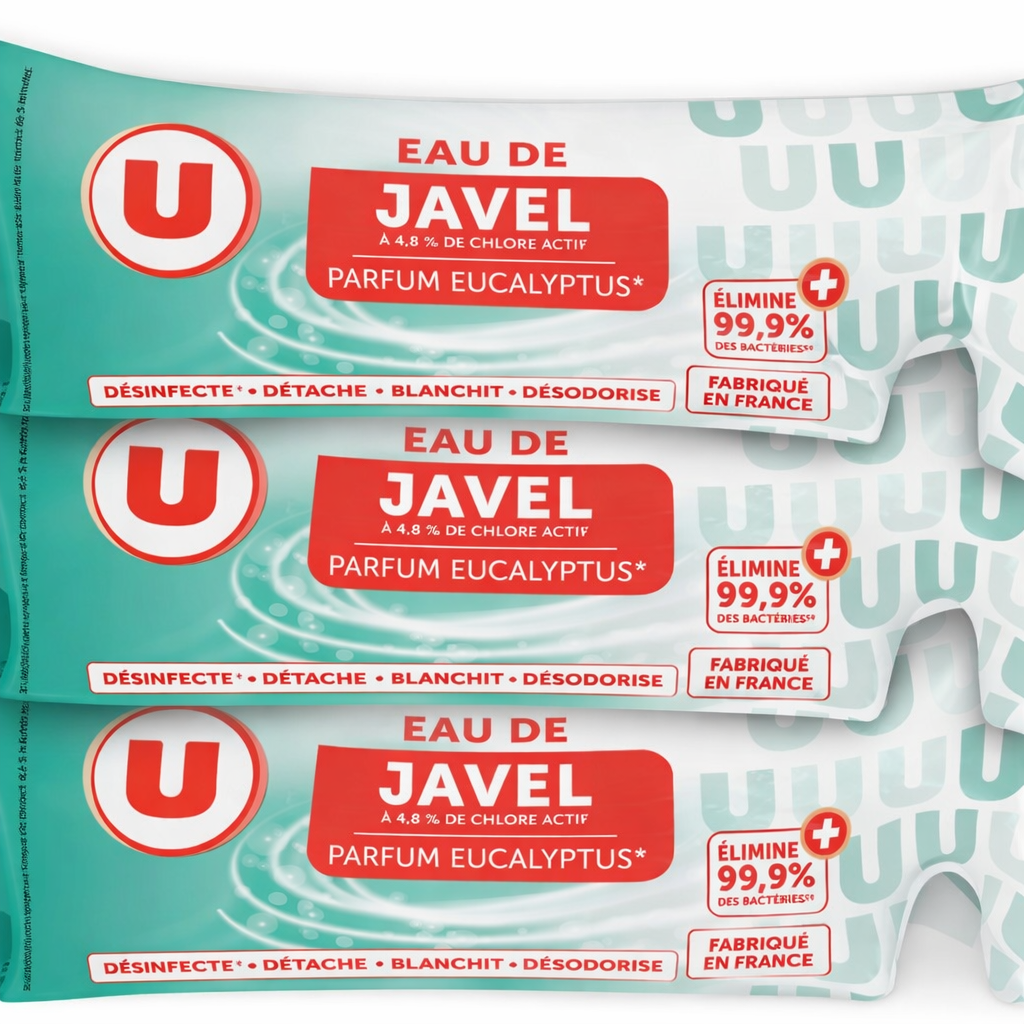 U BERLINGOT EAU DE JAVEL EUCALYPTUS DE 3X250ML