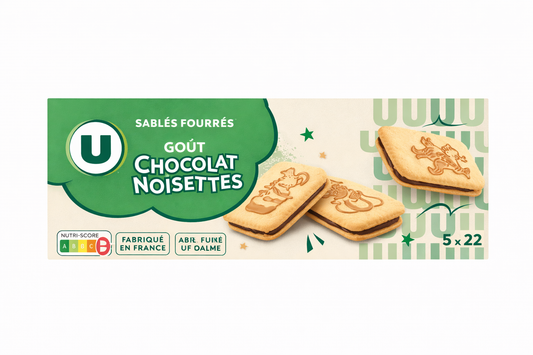 SABLES FOURRES GOUT CHOCOLAT NOISETTES DE 125 GR