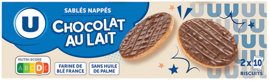 U  SABLES NAPPES DE CHOCOLAT AU LAIT DE 200 GR