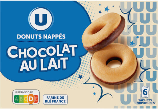 U DONUTS NAPPES CHOCOLAT AU LAIT  X6