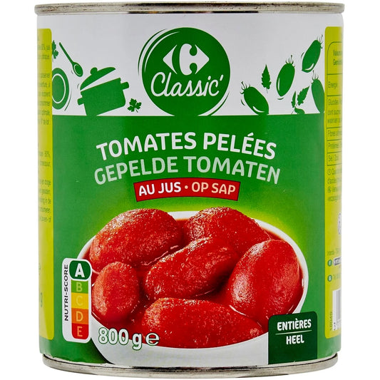 TOMATES  PELEES AU JUS DE 800 GR