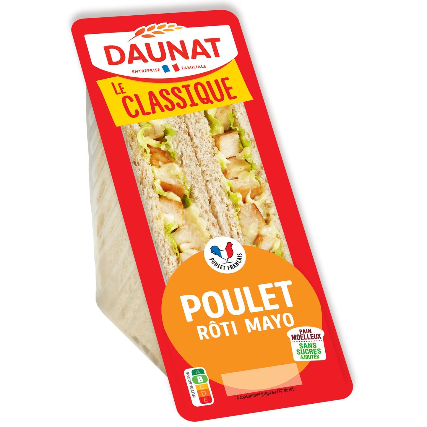 Sandwich triangle Daunat Poulet rôti mayonnaise - 160g
