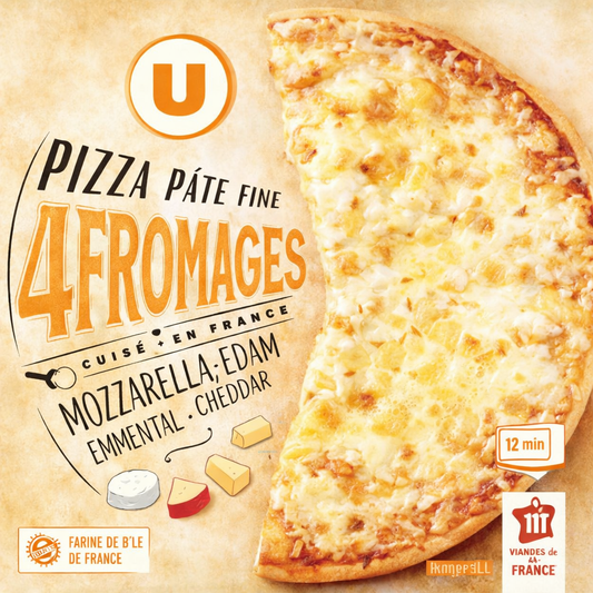 U SAVEURS PIZZA 4 FROMAGE DE 400GR