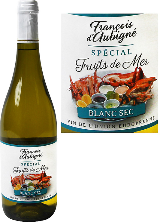 FRANCOIS D AUBIGNE  SPECIAL FRUITS DE MER BLANC SEC DE 75 CL