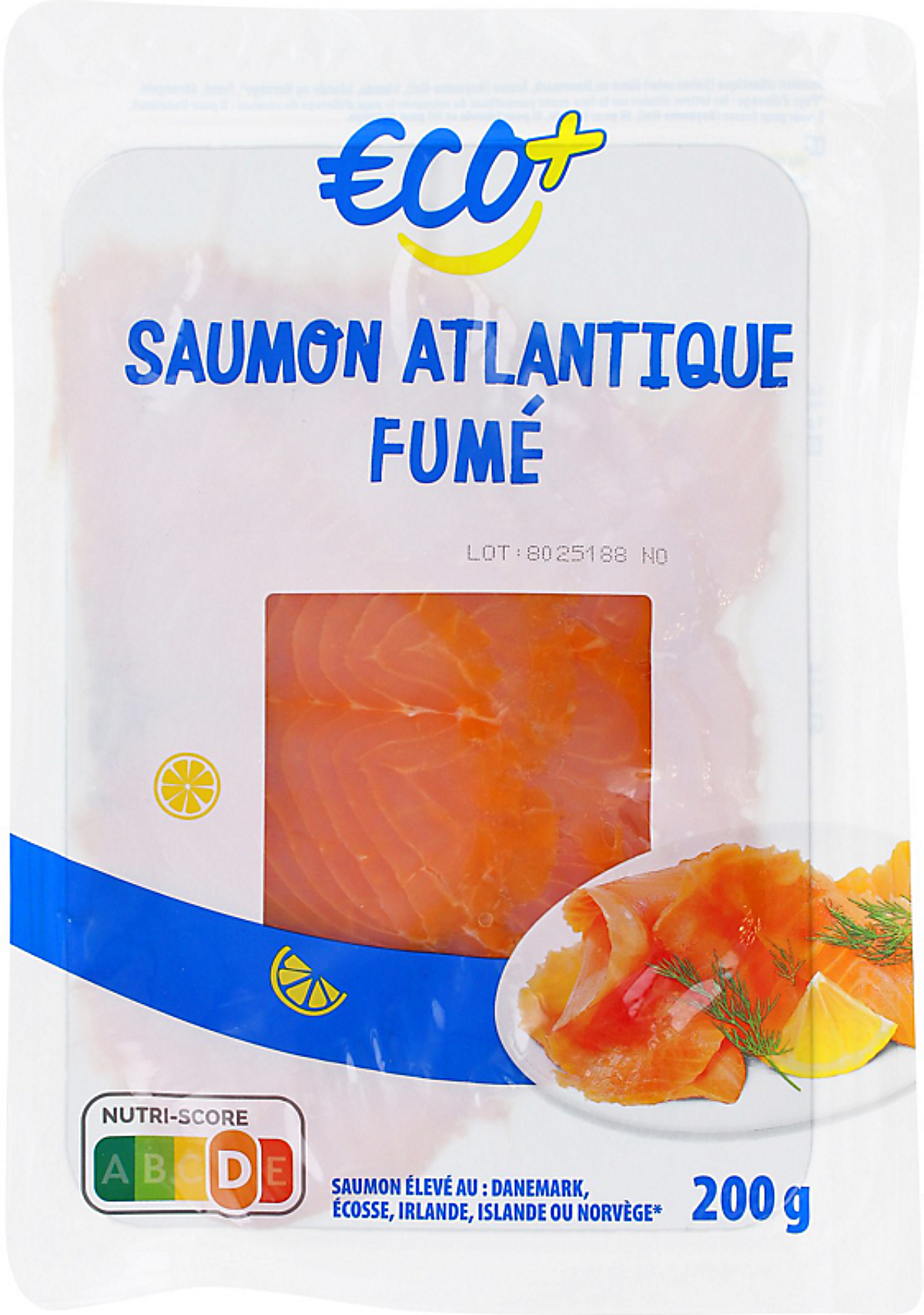 ECO+ SAUMON ALTLANTIQUE FUME DE 200GR