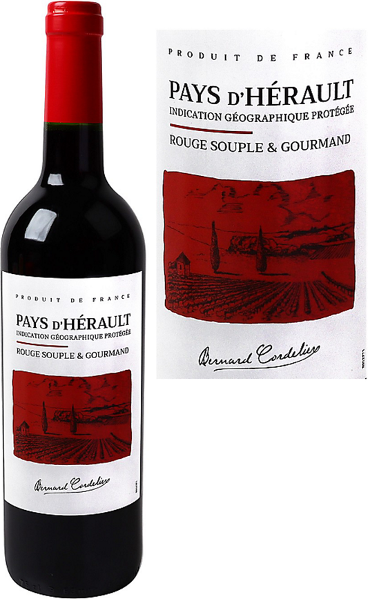 PAYS DE L  HERAULT ROUGE SOUPLE   GOURMAND DE 75 CL