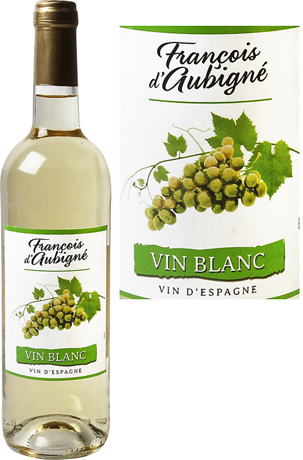 FRANCOIS D AUBIGNE VIN BLANC VIN D ESPAGNE DE 75 CL