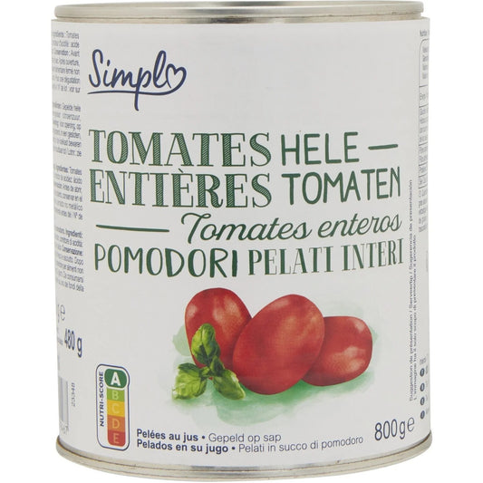 TOMATES ENTIERES DE 800GR