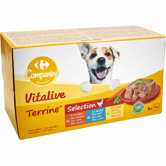 VITALIVE TERRINE AU DINDE CANARD POULET DE 6X300GR