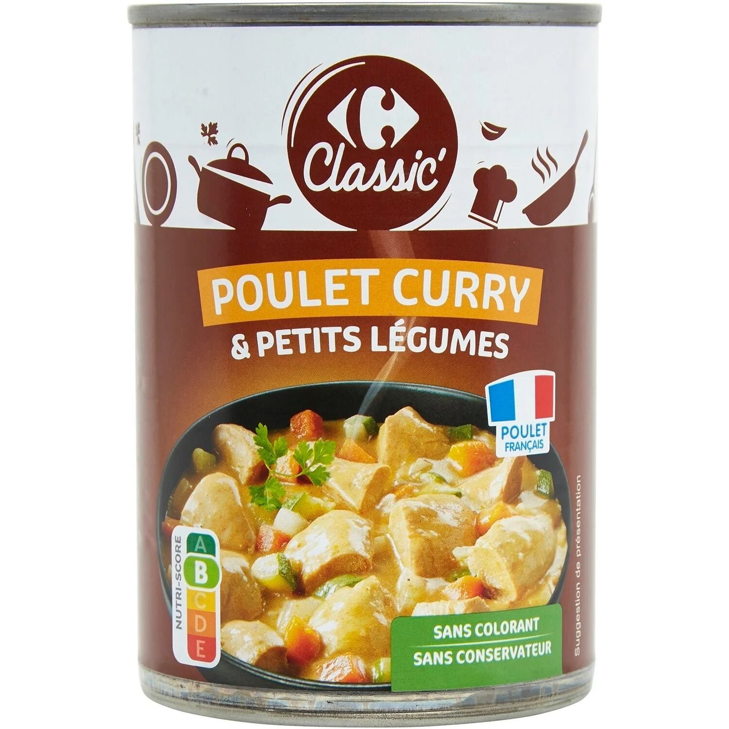 POULET CURRY  PETITS LEGUMES DE 400GR