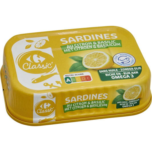 SARDINES AU CITRON & BASILIC DE 135GR