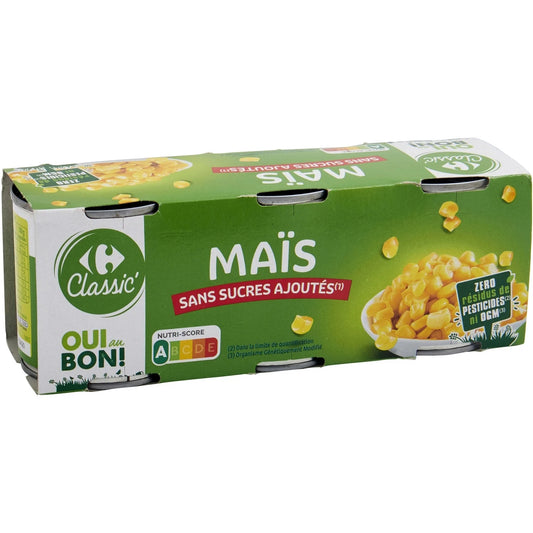 MAIS SANS SUCRES AJOUTES DE 3X200GR