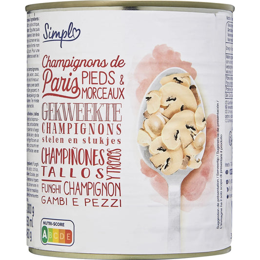 CHAMPIGNONS DE PARIS PIEDS MORCEAUX DE 800 GR