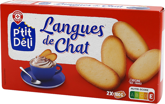 PTIT DELI LANGUES DE CHAT DE 2X35 BISCUITS DE 200GR