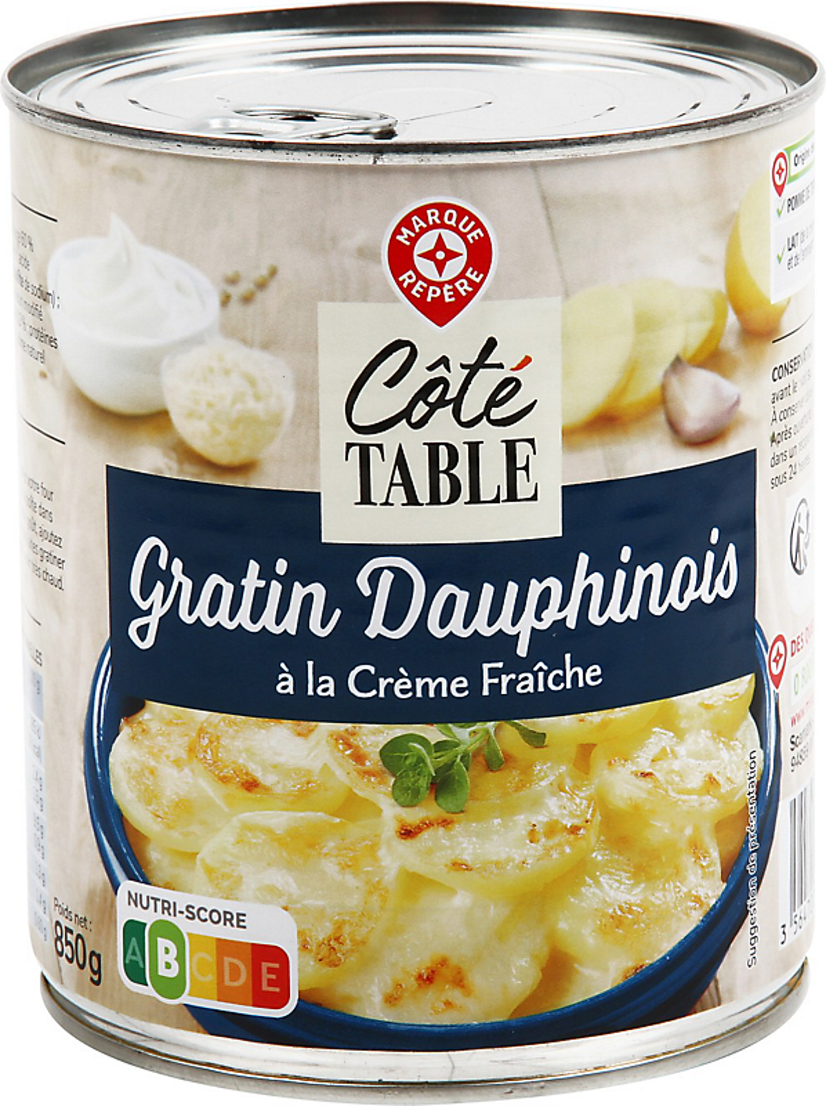 COTE TABLE  GRATIN DAUPHINOIS DE 850GR