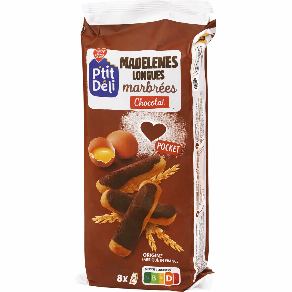 PTIT DELI MADELEINES MARBREES CHOCOLAT DE 250GR