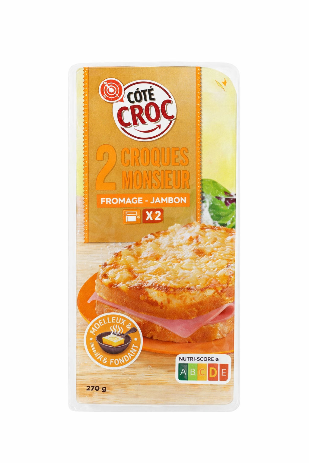 2 CROQUES GRATINES X2 FROMAGE JAMBON