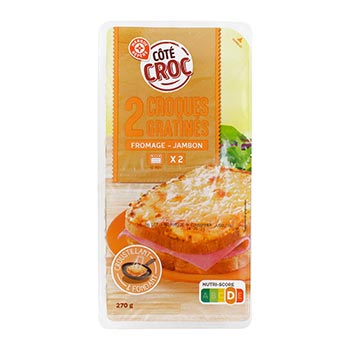 2 CROQUE MONSIEUR FROMAGE  JAMBON DE 2X 135GR