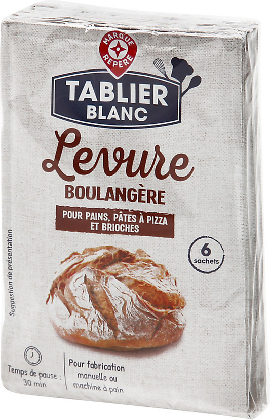 TABLIER BLANC LEVURE BOULANGERE DE 6X5GR